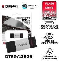 ราคา KINGSTON DT80/128GB FLASH DRIVE DATA TRAVELER 80 USB-C รับประกัน 5ปี (20490529690)