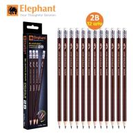 ราคา ดินสอ 2B ตราช้าง (12 แท่ง) ดินสอ2บี ดินสอไม้ยกโหล ดินสอไม้ 2B ดินสอดำ ดินสอเหลา (Elephant blacklead pencils) (3839344285)