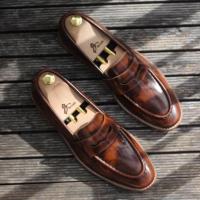 ราคา พร้อมส่ง British รองเท้าหนังโลฟเฟอร์ รุ่น Penny Loafers (Wishky) (7542726794)