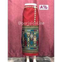 ราคา ผ้าถุงสำเร็จรูป ทอลายปักเจโบราณ ตัดเย็บแบบป้ายตะขอ-(อัดกาว) (16547728227)