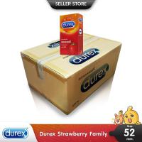 ราคา Durex Strawberry ถุงยางอนามัย กลิ่นหอมสตรอเบอร์รี่ ผิวเรียบ ขนาด 52.5 มม. บรรจุ 1 ลัง (24 กล่อง) (กล่อง 12 ชิ้น) (1281926080)