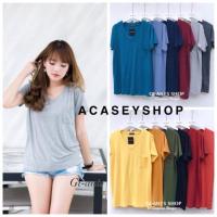 ราคา เสื้อยืดคอวี มีกระเป๋าใหญ่ ผ้าเรย่อน เนื้อดี คุณภาพคับคั่ง (10953463)