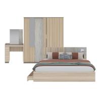 ราคา SB Design Square ชุดห้องนอน ขนาด 6 ฟุต รุ่น Econi สีโอ๊คอ่อน แบรนด์ SB FURNITURE (11866571141)