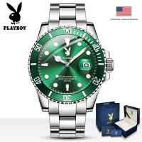 ราคา PLAYBOY 3028 นาฬิกาผู้ชาย นาฬิกาควอตซ์ สเตนเลส มีปฏิทิน เรืองแสง กันน้ำ สำหรับผู้ชาย (6159570805)