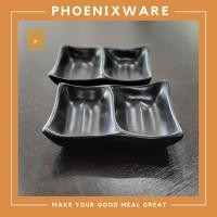 ราคา (เซรามิค) ถ้วยน้ำจิ้ม 2 ช่อง เซรามิค สีดำ ถ้วยซอส ถ้วยเครื่องปรุง ถ้วยน้ำจิ้มเหลี่ยม 2 หลุม ถ้วยน้ำจิ้มกระเบื้อง NR NR#5 (5645814312)