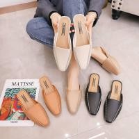 ราคา (33JLWS15 ใส่โค้ดลดเพิ่ม)D11 รองเท้าคัชชูเปิดส้นหัวแหลม รองเท้าสไตล์โลฟเฟอร์ น้ำหนักเบา มี 3 สี (2925924951)