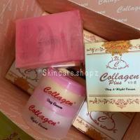 ราคา ครีมคอลลาเจนพลัสวิตอี ครีม+สบู่ ครีมคอลลาเจน callagenได้ครบเซต ครีมกลางวัน,ครีมกลางคืน,สบู่ ของแท้ 100% ครีมคอลลา (3839319489)