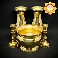 ราคา ชุดหน้าพระ ทองเหลือง (แจกัน, กระถางธูป, เชิงเทียน) (3977078545)