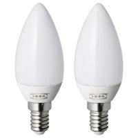 ราคา IKEA หลอดไฟ LED E14 แก้วฝ้า 2 ชิ้น (9990573825)
