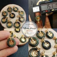 ราคา จี้หยกแท้ทรงกลม ล้อมอักษรจีนมงคล​ ฮก​ (มั่งมีศรีสุข) ตัวเรือนชุบสีทอง สวยมากค่ะ (1821325551)
