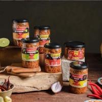 ราคา น้ำพริกหมูกระจก โครตแซ่บ มีหลากรสให้เลือก น้ำย้อย หนังไก่กรอบ เห็ดกรอบ (22666617081)