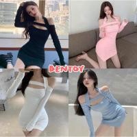 ราคา Bentoy(2107-1)เดรสไหมพรมแขนยาว รัดรูป ผ้ายืด ทรงสวย งานหรูเซ็กซี่ (21701544538)