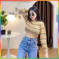 ราคา MesubShop เสื้อครอปไหมพรมถัก ครอปแขนยาว งานทอไหมพรม ผ้ายืดตามตัว ใส่คลุมเล่น เสื้อไปทะเล รุ่น น้ำมันพืช (20481426273)