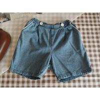 ราคา กางเกง ขาสั้น มีกระดุม เอวยางยืด สียีนส์อ่อน Sz.100 เสื้อผ้าเด็ก มือสอง (18077911444)