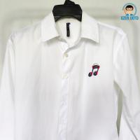 ราคา เสื้อเชิ้ต มือสอง ANIMAL HOUSE by Greyhound สีขาว โลโก้ตัวโน๊ต ไซส์ S (18173871640)