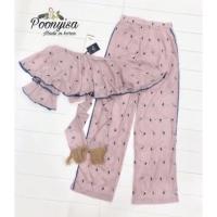 ราคา Poonyisa set เสื้อปาดไหล่+กางเกง ปักทั้งตัว สไตล์Kloset (3483075995)