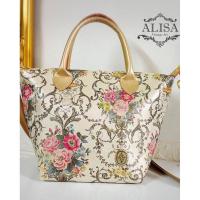 ราคา กระเป๋าวินเทจ ผ้าไหมอิตาลี รุ่น VC 12" ลายดอกไม้ (8211494430)