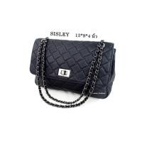 ราคา กระเป๋ามือสอง กระเป๋าหนังแท้ กระเป๋าสะพายครอสบอดี้ สายโซ่ Sisley crossbody bag (5885797825)