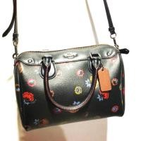 ราคา กระเป๋า coach หมอนสีดำ 9” ลายดอกไม้ (6937884710)