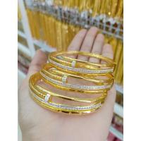 ราคา #กำไลเศษทองลายตะปูฝังเพชร (22822740579)