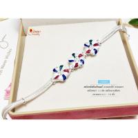 ราคา สร้อยข้อมือเงินแท้ 92.5% ลายสี่เสา ประดับดอกไม้ลงยา สีเขียว น้ำเงิน แดง หนัก 2 สลึงตัน งานลงยา สวยๆ H0083 (293936279)