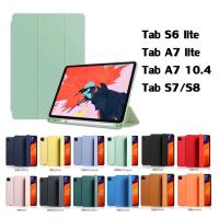 ราคา 012.เคสฝาพับ เคส Tablets Samsung Galaxy Tab A8 10.5/Tab S6 lite/Tab A7 10.4/Tab S7/S8/Tab A7 lite มีช่องใส่ปากกา เคสหนัง (18381053223)