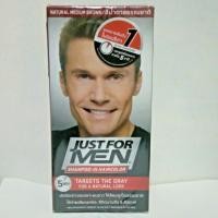 ราคา JUST FOR MEN Shampoo-In Hair Color #Natural Medium Brown; จัสสฟอร์แมน แชมพูเปลี่ยนสีผม ปิดผมขาว (5816835225)