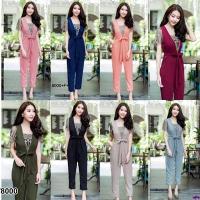 ราคา PE8000 จั้มสูทขายาว แขนสั้น งานลูกไม้ลายมงกุฏตัดต่อเป็นทรงคอป (7709896800)