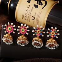 ราคา เครื่องประดับต่างหูห้อยจี้ดอกไม้ประดับมุกสไตล์อินเดีย (11133675930)