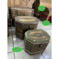 ราคา หีบไม้ หีบสมบัติ 8เหลี่ยมสีเขียว ขนาด กล่องไม้ กำปั่น ทรงหีบสมบัติฟาโรห์ หีบใส่ของ ใส่เครื่องประดับหีบใส่เงินเรียกทรัพย์ (7596919284)