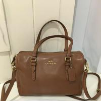 ราคา Coach แท้ หนัง Saffiano สีน้ำตาล มือสอง (2908767124)