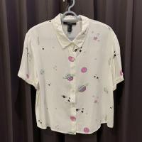 ราคา forever21 เสื้อเชิ๊ต เชิ๊ตทรงครอป เชิ๊ตน่ารัก เชิ๊ตสีขาว (20169990985)