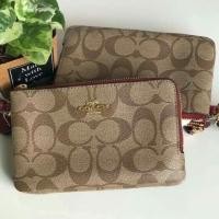 ราคา New Coach กระเป๋าคล้องมือ เอส 2 ซิป (1737490054)