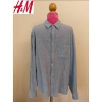 ราคา H&M Brand_2nd hand เสื้อเชิ้ตแขนยาวผ้าฝ้าย​ 70% ลินิน​ 30% (Regular fit)/ Made in Bangladesh / แท้มือสองกระสอบนำเข้า​ (16345246454)