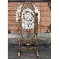 ราคา คันฉ่อง กระจก ไม้สัก 4 แบบ ก74xส114cm ส่องเต็มตัว ตั้งพื้น ไม้สัก สไตล์ไทยล้านนา กระจกโบราณ กระจกไม้สัก ลายไทย (4694309925)