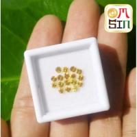 ราคา A063 ❤️ 2.5×2.5 มิลพลอยแท้ บุษราคัม YELLOW SAPPHIRE สีเหลืองทอง เผาใหม่ พลอยธรรมชาติแท้ 100% (6591469163)