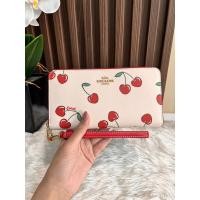 ราคา Coach Long Zip Around Wallet With Heart Cherry Print (8599846974)