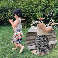 ราคา พร้อมส่งชุดเซตเสื้อ+กระโปรงลายสก็อตสีขาวดำ (19564239472)