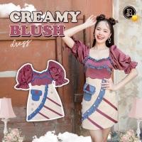 ราคา พร้อมส่ง BLT SIZE L Creamy Blush เดรสสั้นแขนตุ๊กตาน่ารักๆ แต่งอะไหล่มุ้งมิ้ง (6678008847)