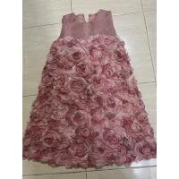 ราคา เดรสลายดอก3Dทรงเอ สีชมพู (15549654242)