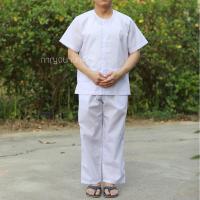 ราคา ชุดขาวปฏิบัติธรรม ชุดขาวปฏิบัติธรรมชาย ผ้าโทเร เสื้อและกางเกง (8569483728)