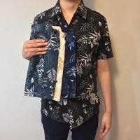 ราคา [เหลือสีครีมS!] เสื้อเชิ้ตแขนสั้นลายใบไม้ เชิ้ตฮาวาย เชิ้ตวินเทจ (482303226)