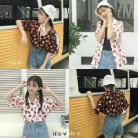 ราคา เสื้อเชิ้ตคอปก ลายสตรอเบอรี่ (997979650)