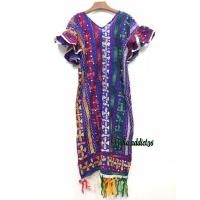 ราคา Dress คอวีผ้าไหมแก้วอินเดียปักมือทั้งตัว รหัส 024 (1588255503)