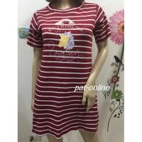 ราคา เสื้อลายริ้วสีแดง สกรีนลายUnicorn (888430487)