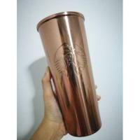ราคา ของแท้มือสอง แก้ว Starbucks สีทองพร้อมหลอด สภาพดี ใส่เย็นเท่านั้น  #starbucks #แก้วstarbucks #แก้วเก็บความเย็น (4033506779)