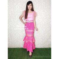 ราคา กระโปรงผ้าถุงทรงหางปลา 2 ชั้น (1825698452)