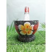 ราคา ครกหิน ครกหินอ่างศิลา ครกหินลายดอก ขนาด 7 นิ้ว ครกหินทรงลึก ครกหินโบราณ ครกหินแท้ ครกหินแกรนิต ครก ครกหินแกรนิตเพ้นท์ลาย (5558389897)