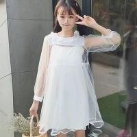 ราคา เดรสซีทรูแยกชิ้นด้านในเป็นสายเดี่ยวผ้านิ่มใส่สบาย ด้านนอกเป็นเสื้อคลุมซีทรูแขนยาว (2189336351)