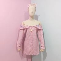 ราคา เดรสปาดไหล่ผ้าทอทรงน่ารัก งานป้าย แบรนด์ Macaron (1556663528)